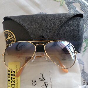 Ray-Ban Unisex RB3025 58" Or 55" Authentic Aviator Blue Large Metal Sung…